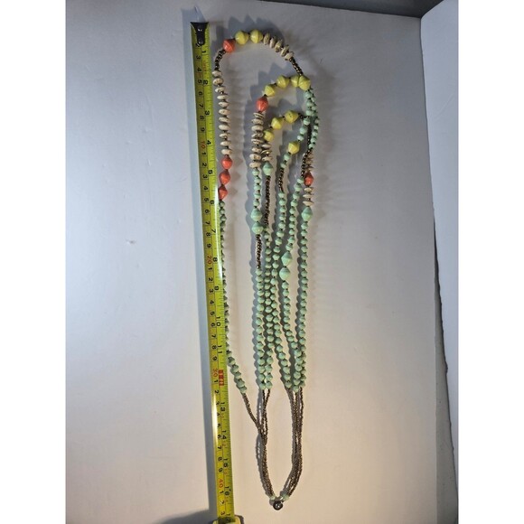 Beaded Necklace Layered Multistrand Multicolored - Picture 5 of 5